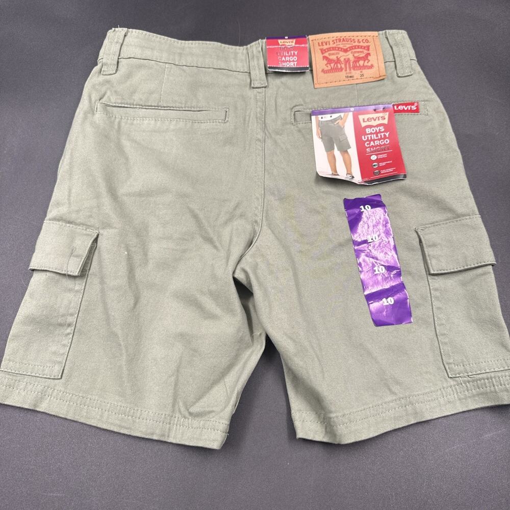 Levi Strauss & Co. Boys Size 10 Youth Utility Cargo Shorts Army Green NWT